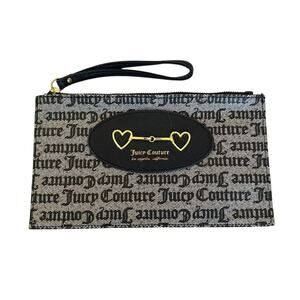 Y2K JUICY COUTURE Iconic Signature Black Logo Wristlet Clutch Wallet NEW